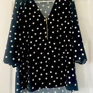 Express silky black and white polka dot top..only worn a couple times…Like new..